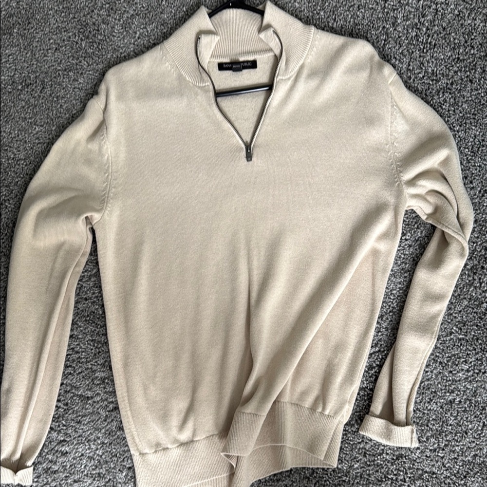 Banana Republic Cream Long Sleeve Shirt